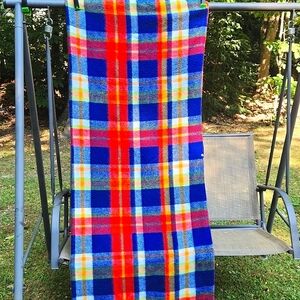 Vintage Pennys plaid flannel zipper And Snap sleeping bag/ throw picnic blanket